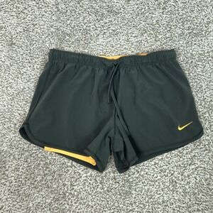 Nike Shorts Womens Medium Gray Dri-FIT Lined Running Athletic Gym Sports Logo